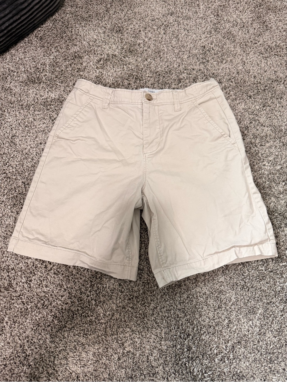 crown & ivy boys Khaki Flat Front Chino Shorts